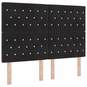 vidaXL Box Spring Bed Black and White 152 x 203 cm Velvet