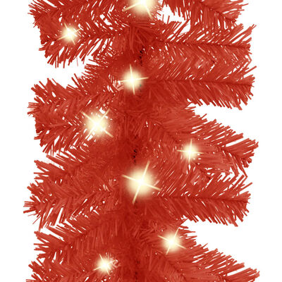 vidaXL Christmas Garland with LED Lights 20 m Red