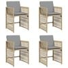 vidaXL Garden Chairs with Cushions 4 pcs Mix Beige Poly Rattan