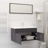 vidaXL Bathroom Furniture Set High Gloss Grey Engineered Wood