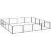 vidaXL Dog Kennel Black 16 m&sup2; Steel
