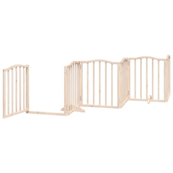 vidaXL Dog Gate with Door Foldable 6 Panels 300 cm&nbsp;Poplar Wood