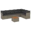 vidaXL 8 Piece Garden Sofa Set with Cushions Grey Poly Rattan
