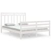 vidaXL Bed Frame without Mattress White 150x200 cm King Size Solid Wood