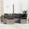 vidaXL Garden Sofa Set with Cushion 6 pcs Grey Poly rattan