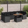 vidaXL Garden Dining Set with Cushion Manual 8 pcs Black and Brown