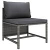 vidaXL 5 Piece Garden Lounge Set with Cushions Poly Rattan Grey