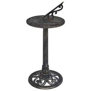vidaXL Garden Sundial | Bronze | Plastic | Large | Decorative Inlays