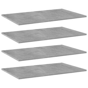 vidaXL Bookshelf Boards 4 pcs Concrete Grey 80x50x1,5 cm Engineered Wood