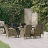 vidaXL 7 Piece Garden Dining Set Brown Poly Rattan