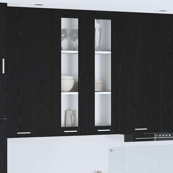 vidaXL Hanging Cabinet Riga Black Oak 60 x 31 x 100 cm Engineered Wood