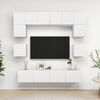 vidaXL 8 Piece TV Cabinet Set White Engineered Wood
