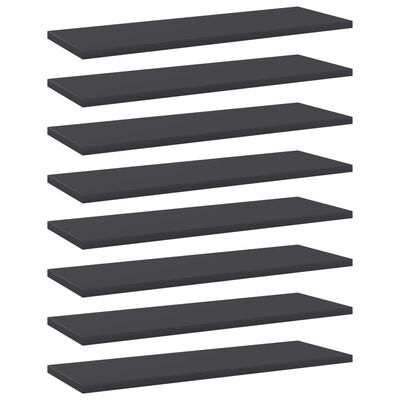 vidaXL Bookshelf Boards 8 pcs Grey 60x20x1.5 cm Engineered Wood