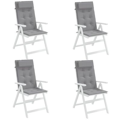 vidaXL Highback Chair Cushions 4 pcs Grey Oxford Fabric