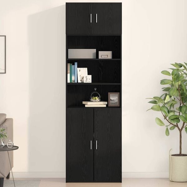 vidaXL Wall Cabinet Black oak 70 x 42.5 x 40 cm Engineered wood
