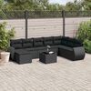 vidaXL 9 Piece Garden Sofa Set with Cushions Black Poly Rattan