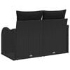 vidaXL Garden Sofa with Cushion Black 121 x 62 x 69cm Poly Rattan