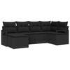 vidaXL Sofa Set with Cushion with Storage 6 pcs Black Poly Rattan