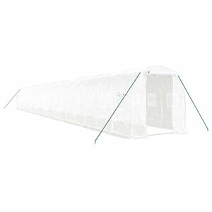 vidaXL Greenhouse with Steel Frame White 36 m&sup2; 18x2x2 m