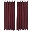vidaXL 2 pcs Bordeaux Micro-Satin Curtains with Loops 140 x 225 cm