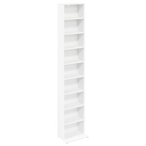 vidaXL CD Cabinet White 33 x 23.5 x 175 cm Engineered Wood