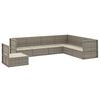 vidaXL 7 Piece Garden Lounge Set with Cushions Grey Poly Rattan