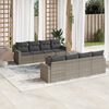 vidaXL 9 Piece Garden Sofa Set with Cushions Grey Poly Rattan