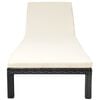 vidaXL Sun Lounger with Cushion Poly Rattan Black