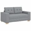vidaXL 2 Piece Sofa Set with Cushions Light Grey Fabric