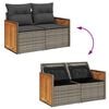vidaXL 13 Piece Garden Sofa Set with Cushions Grey Poly Rattan