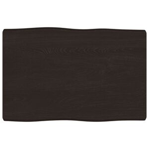 vidaXL Table Top Dark Brown 60x40x(2-4) cm Treated Solid Wood Live Edge