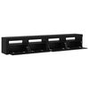 vidaXL TV Cabinet 2 pcs Black Oak 240 x 35 x 40 cm Engineered Wood