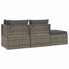 vidaXL 4 Piece Garden Lounge Set with Cushions Grey Poly Rattan