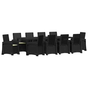 vidaXL Garden Dining Set 11 pcs Anthracite and Cream PP