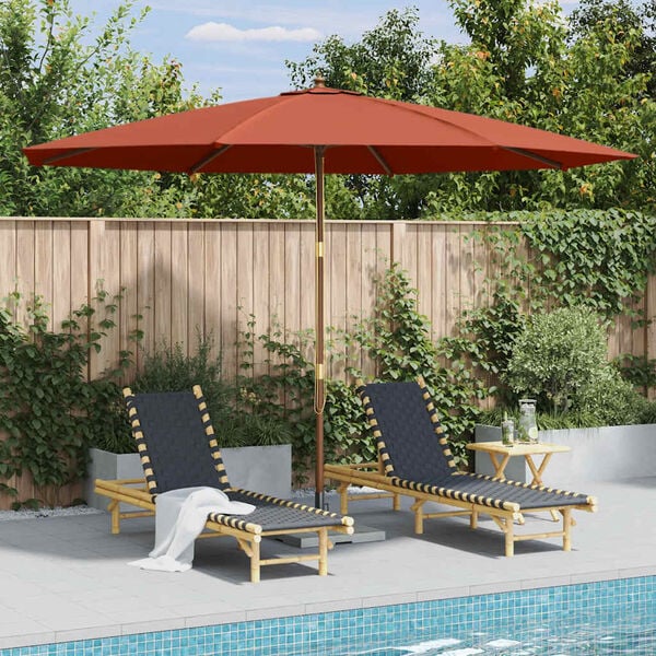 vidaXL Garden Parasol with Wooden Pole 350 cm Terracotta