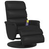 vidaXL Massage Recliner Chair with Footrest Black Faux Leather