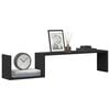 vidaXL Wall Shelf 2 pcs Black 100x15x20 cm Engineered Wood