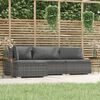 vidaXL 4 Piece Garden Lounge Set with Cushions Grey Poly Rattan
