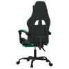 vidaXL Swivel Gaming Chair with Footrest Black&Green Faux Leather