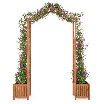 vidaXL Garden Arch with Planter Solid Acacia Wood 180x40x218 cm