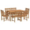 vidaXL 7 Piece Garden Dining Set 140x80 cm Solid Teak Wood