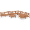 vidaXL 10 Piece Garden Lounge Set Honey Brown Solid Wood Pine