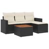 vidaXL 5 Piece Garden Sofa Set with Cushions Black Poly Rattan
