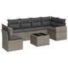vidaXL 7 Piece Garden Sofa Set with Cushions Grey Poly Rattan