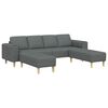 vidaXL Living Room Couch 3 pcs Dark Grey Polyester