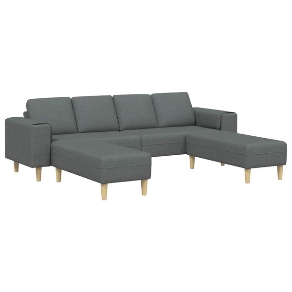 vidaXL Living Room Couch 3 pcs Dark Grey Polyester