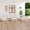 vidaXL 7 Piece Garden Lounge Set White Solid Pinewood
