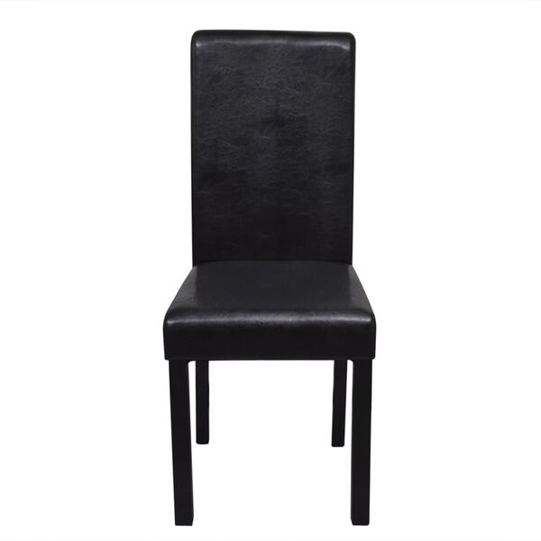 vidaXL Dining Chairs 4 pcs Black Faux Leather