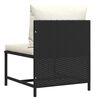 vidaXL Sectional Middle Sofa with Cushions Black Poly Rattan