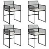 vidaXL Garden Chairs with Cushions 4 pcs Black Poly Rattan